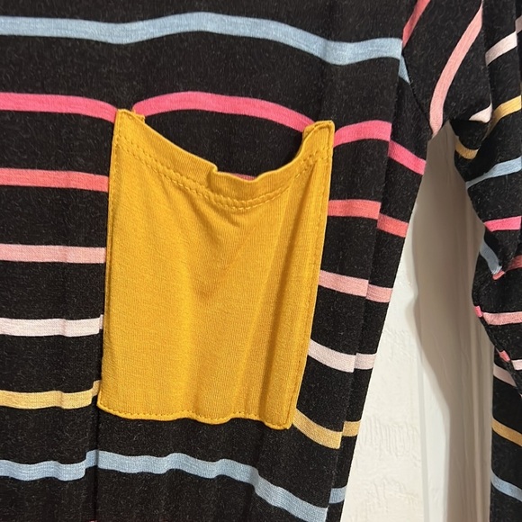 Reb in J Multicolored Striped Mustard Yellow Size Large Womens Modest Maxi Dress - Picture 4 of 8